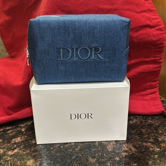Dior Denim Cosmetic Pouch NIB - Picture 1 of 4